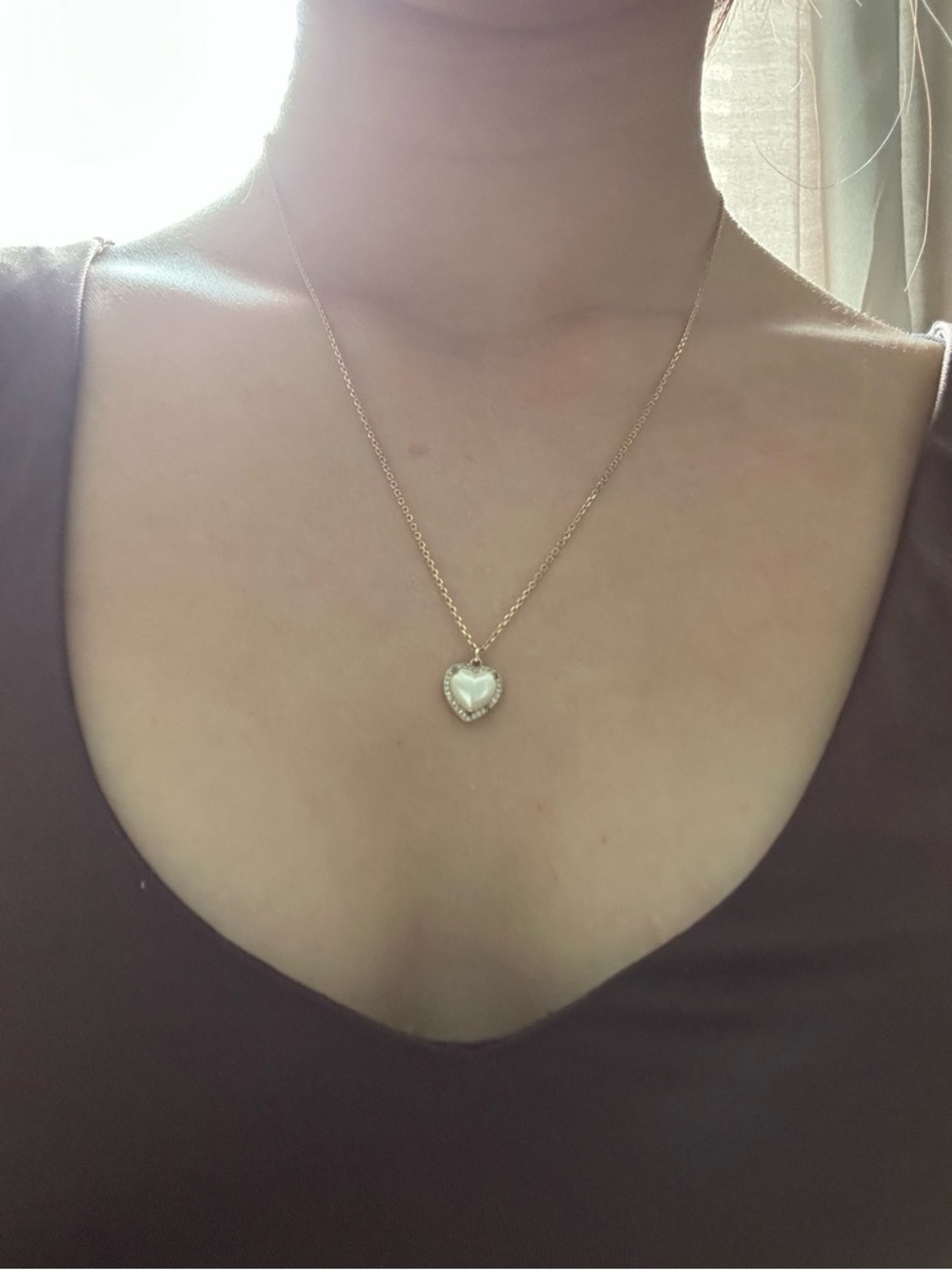 kate spade Gold Heart Necklace with Mother-of-Pearl - Picture 4 of 4
